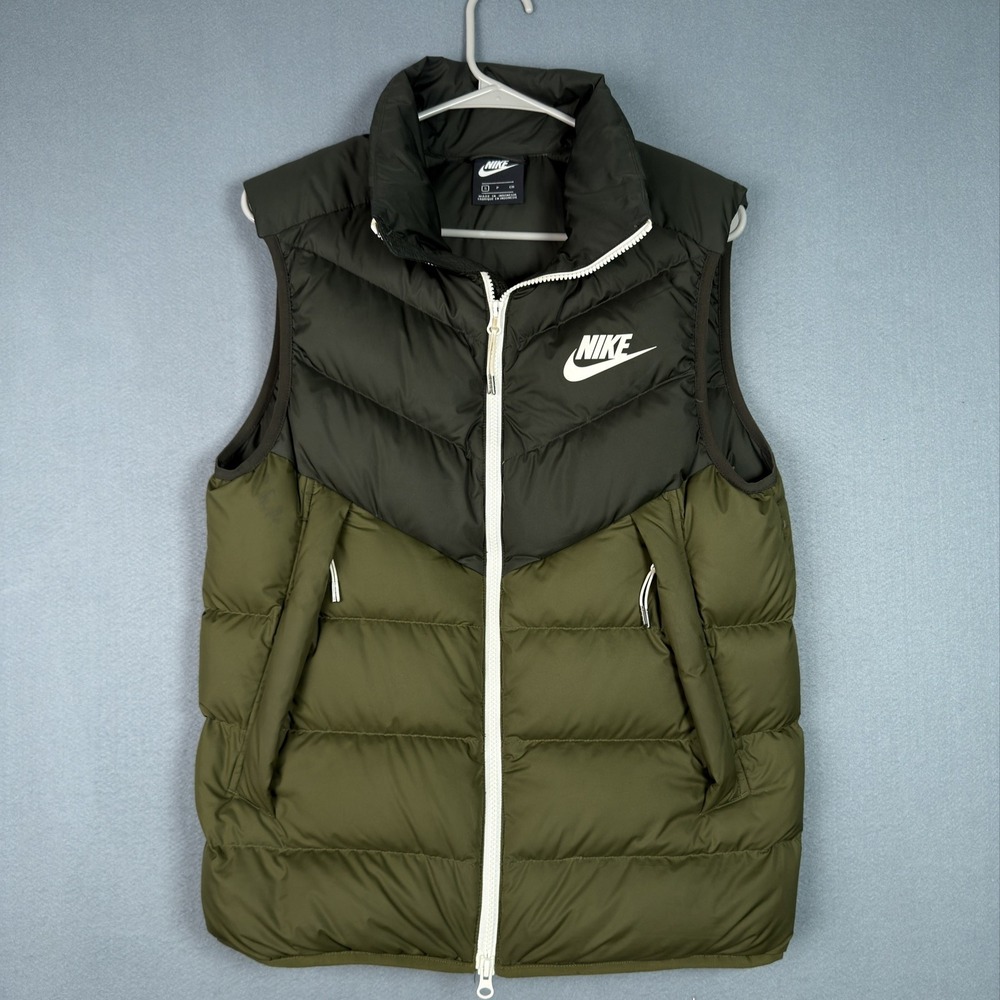 Nike Windrunner Green Puffer Vest Mens Small 928859-355 Down Fill Sleeveless